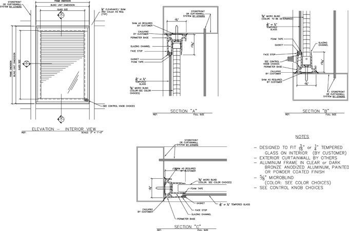 Curtain Wall Framed Blind Unit